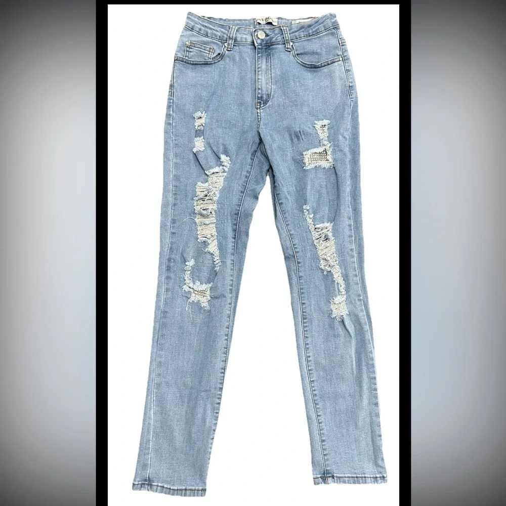 VOG Los Angeles Women Jeans 5/6 Blue Cotton Blend Sexy Curve Denim (0338)